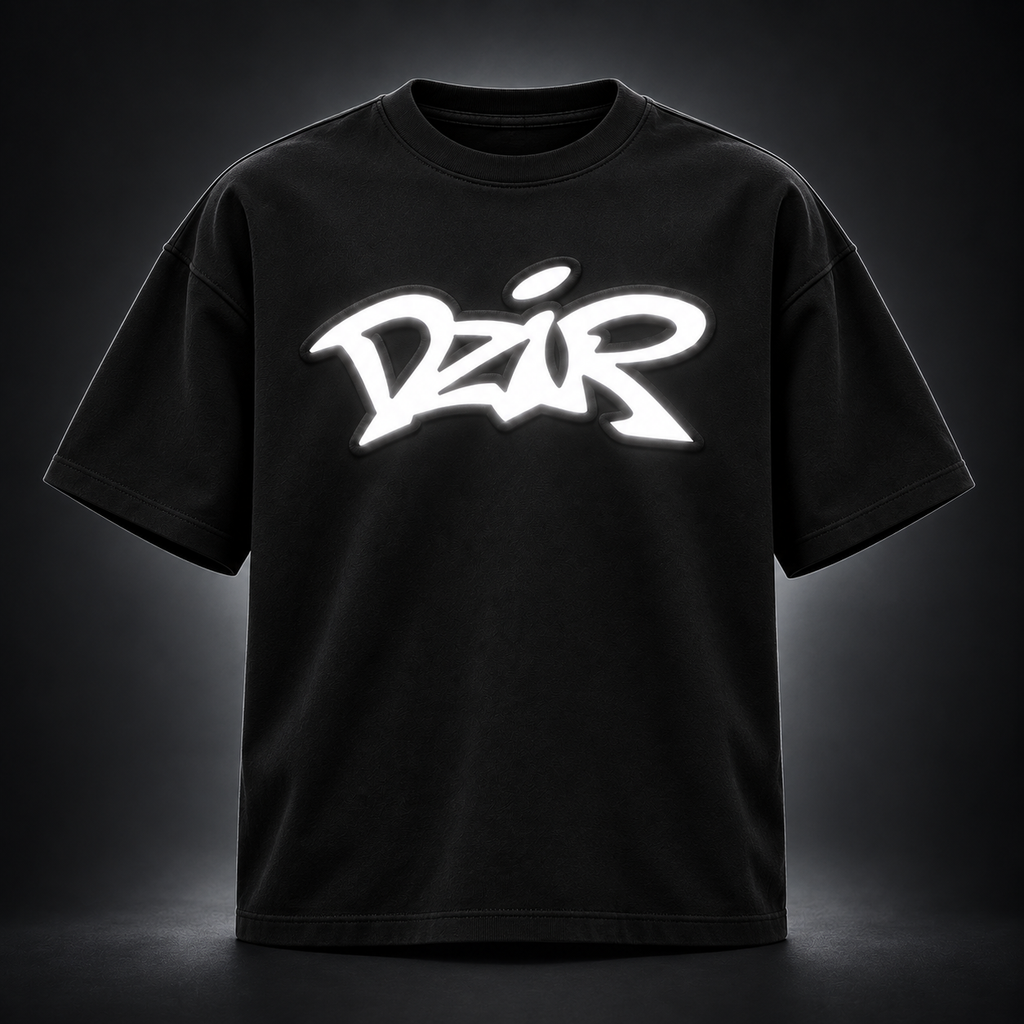 Desire Shirt — Black — bright reflective front