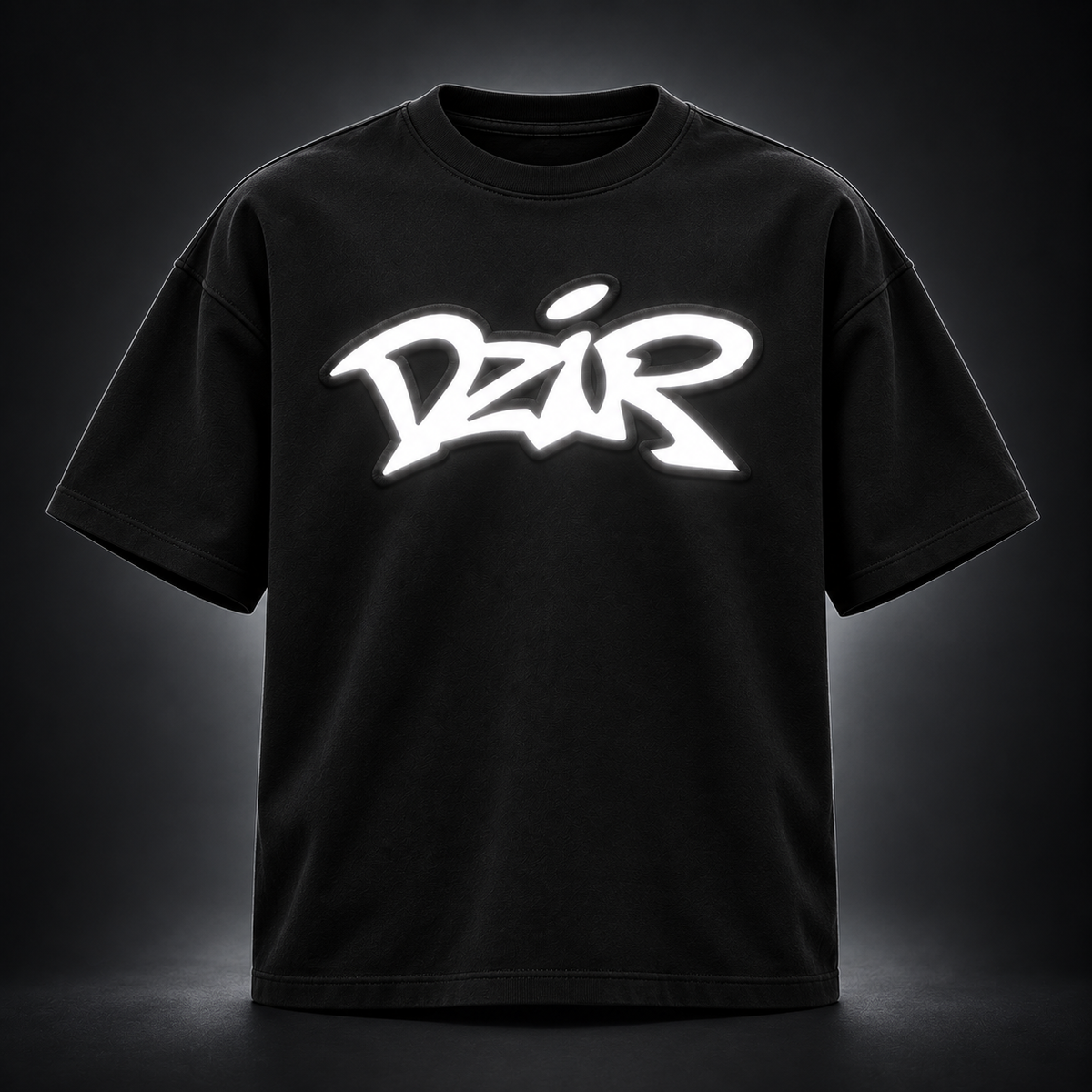 Desire Shirt — Black — bright reflective front