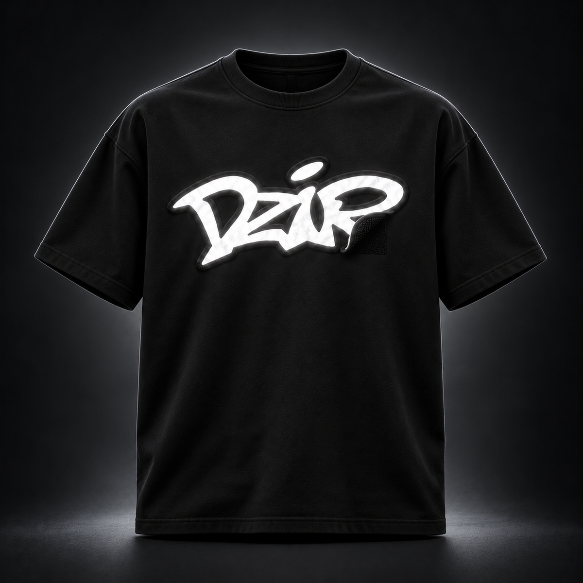 Desire Shirt — Black — bright reflective close-up