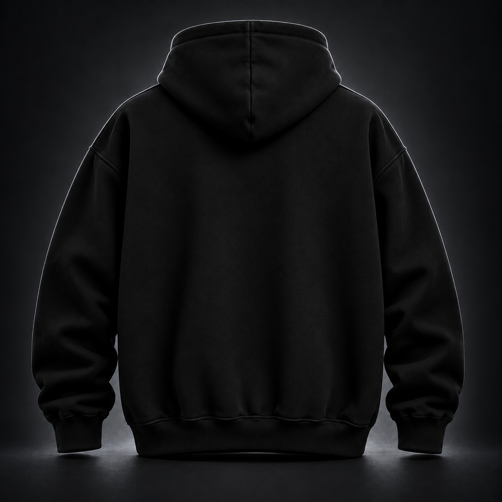 Desire Hoodie — Black — bright reflective back