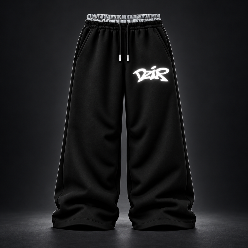 Desire Sweatpants — Black — bright reflective front