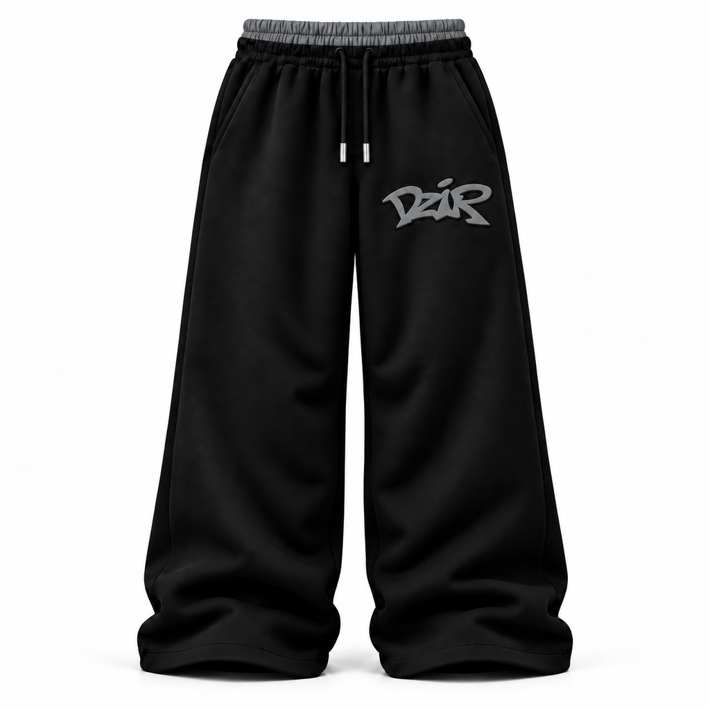 Desire Sweatpants — Black — original grey silver front