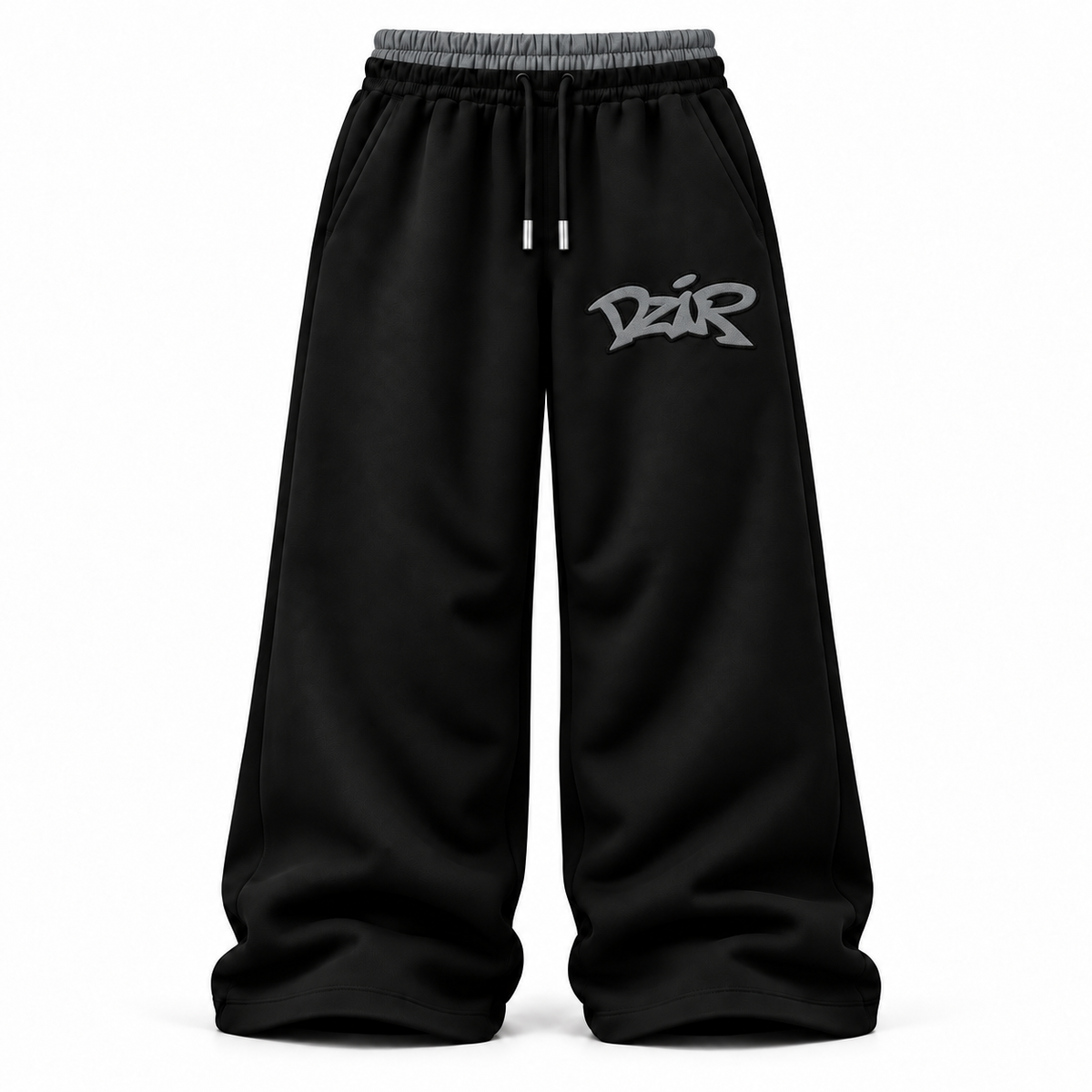 Desire Sweatpants — Black — original grey silver front