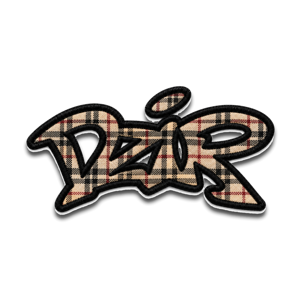 Desire Velcro Logo Patch — Plaid — close-up