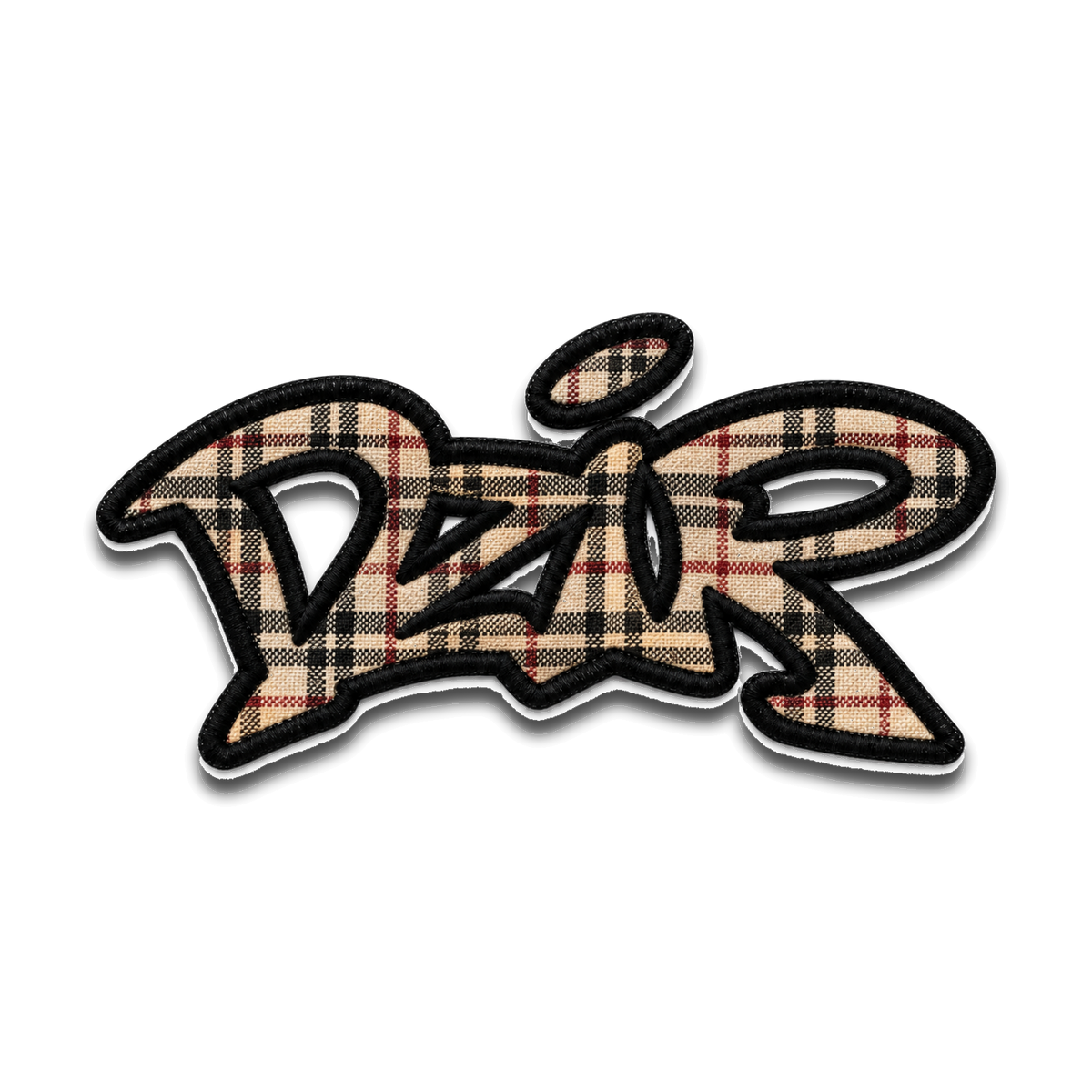 Desire Velcro Logo Patch — Plaid — close-up