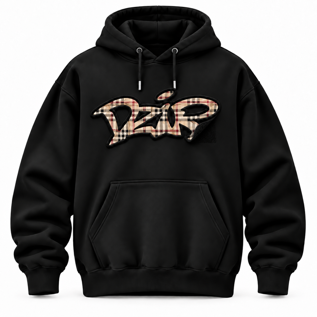 Desire Hoodie — Plaid — close-up